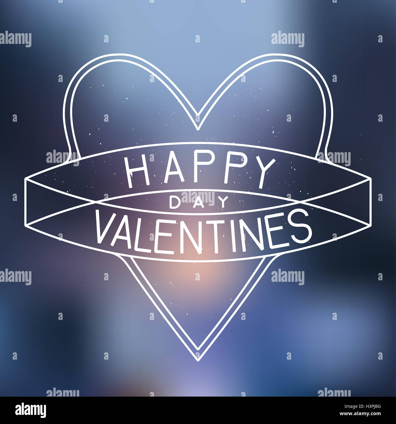 happy valentines day line sign. blurred background Stock Photo - Alamy