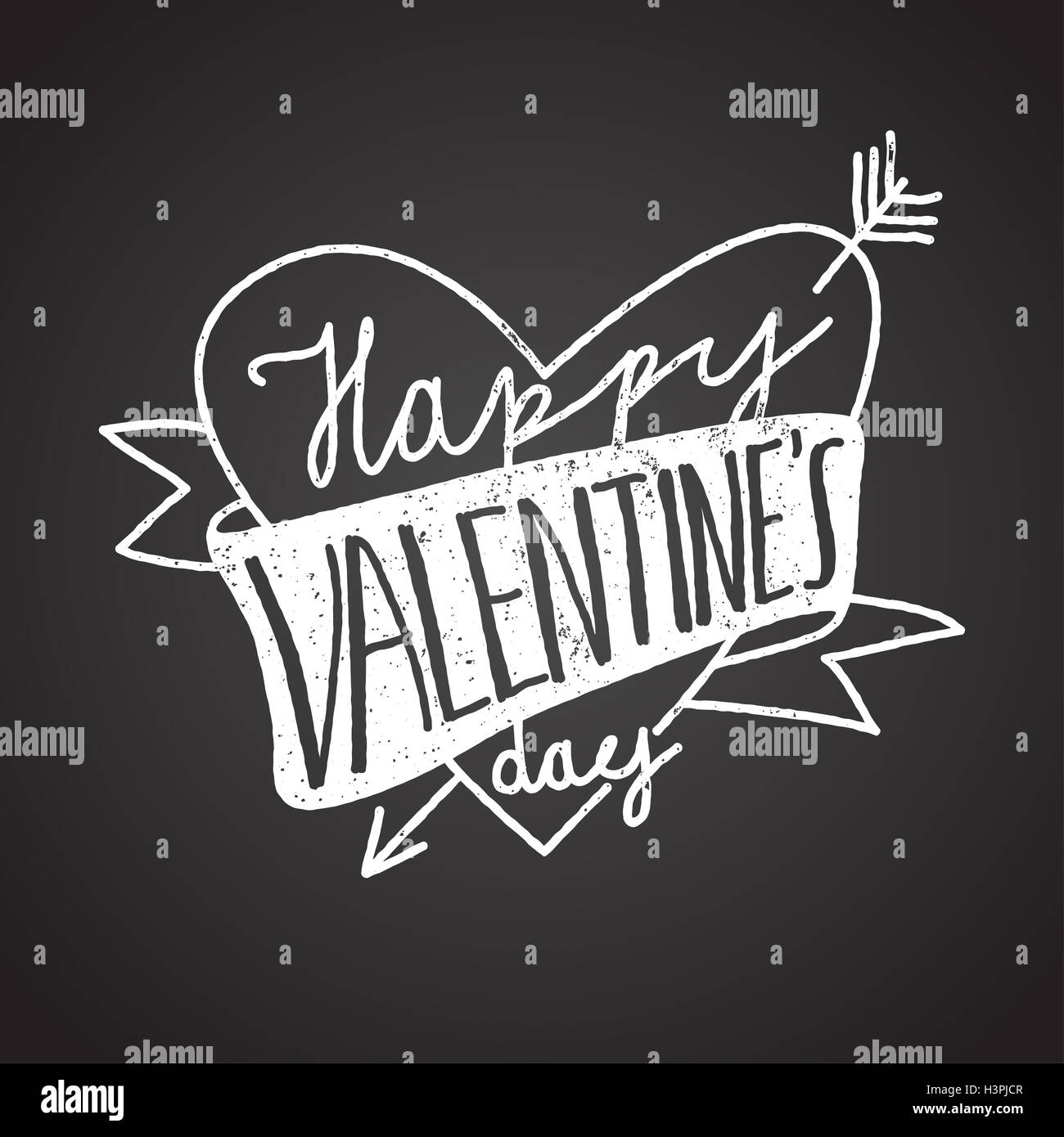 happy valentines day chalk handwriting Stock Photo Alamy