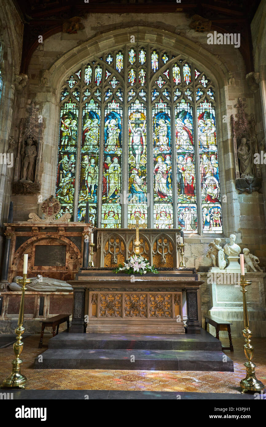 The altar of Holy Trinity Church in Stratford-upon-Avon, the burial place of William Shakespeare Stock Photo
