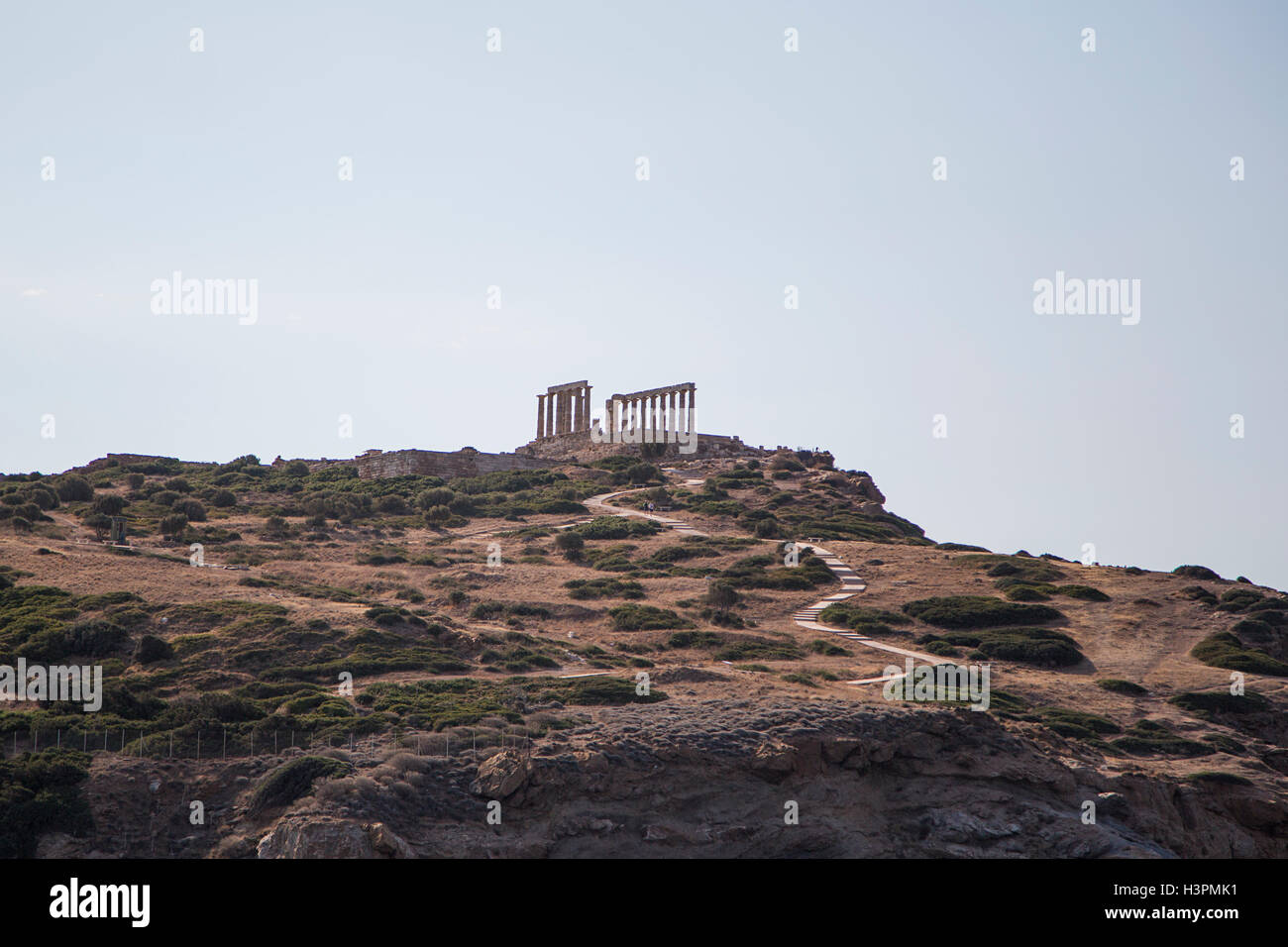 Seaview at Temple of Poseidon at Cape Sounion, Greece Stock Photo - Alamy