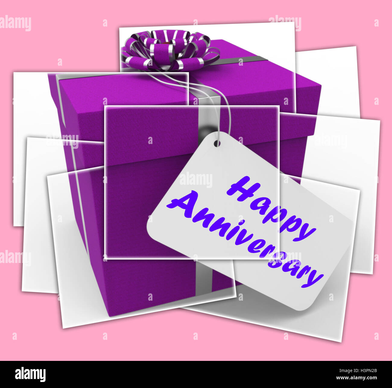 Happy Anniversary Gift Displays Celebrating Years Of Marriage Stock