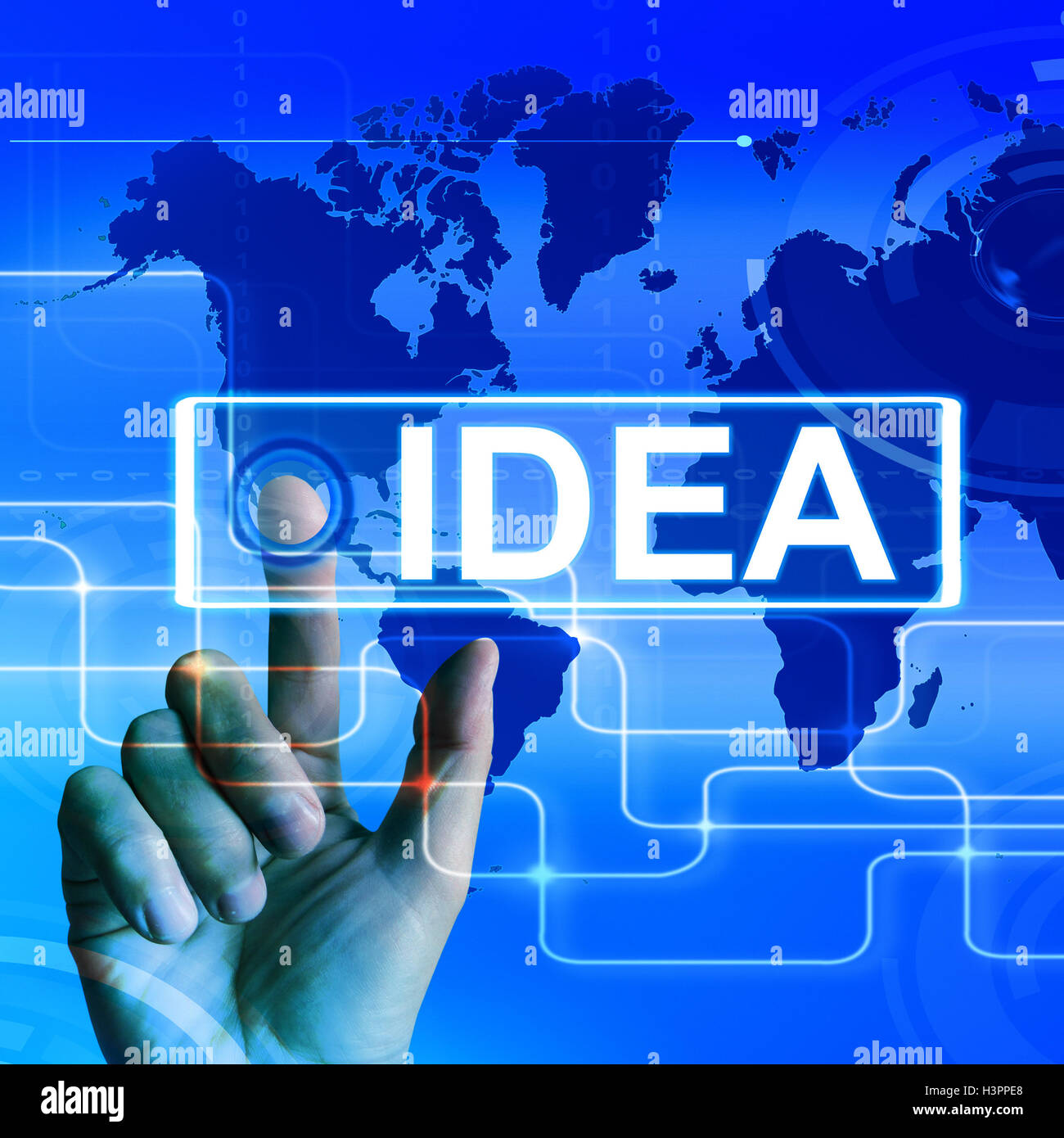 Idea Map Displays Worldwide Concept Thought or Ideas Stock Photo
