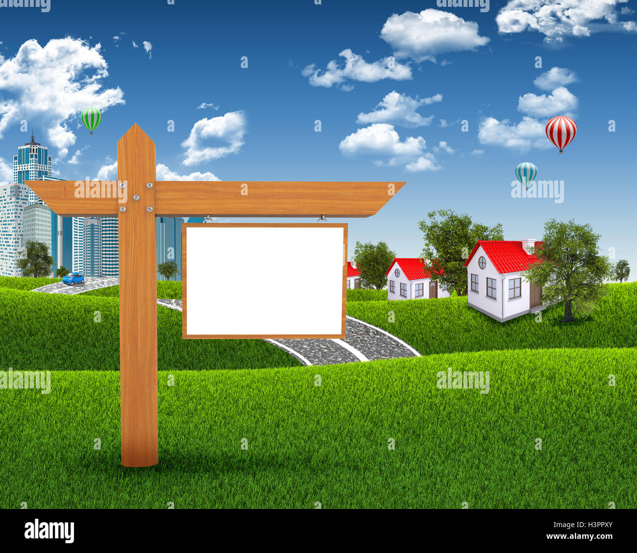 Empty wooden signboard Stock Photo - Alamy