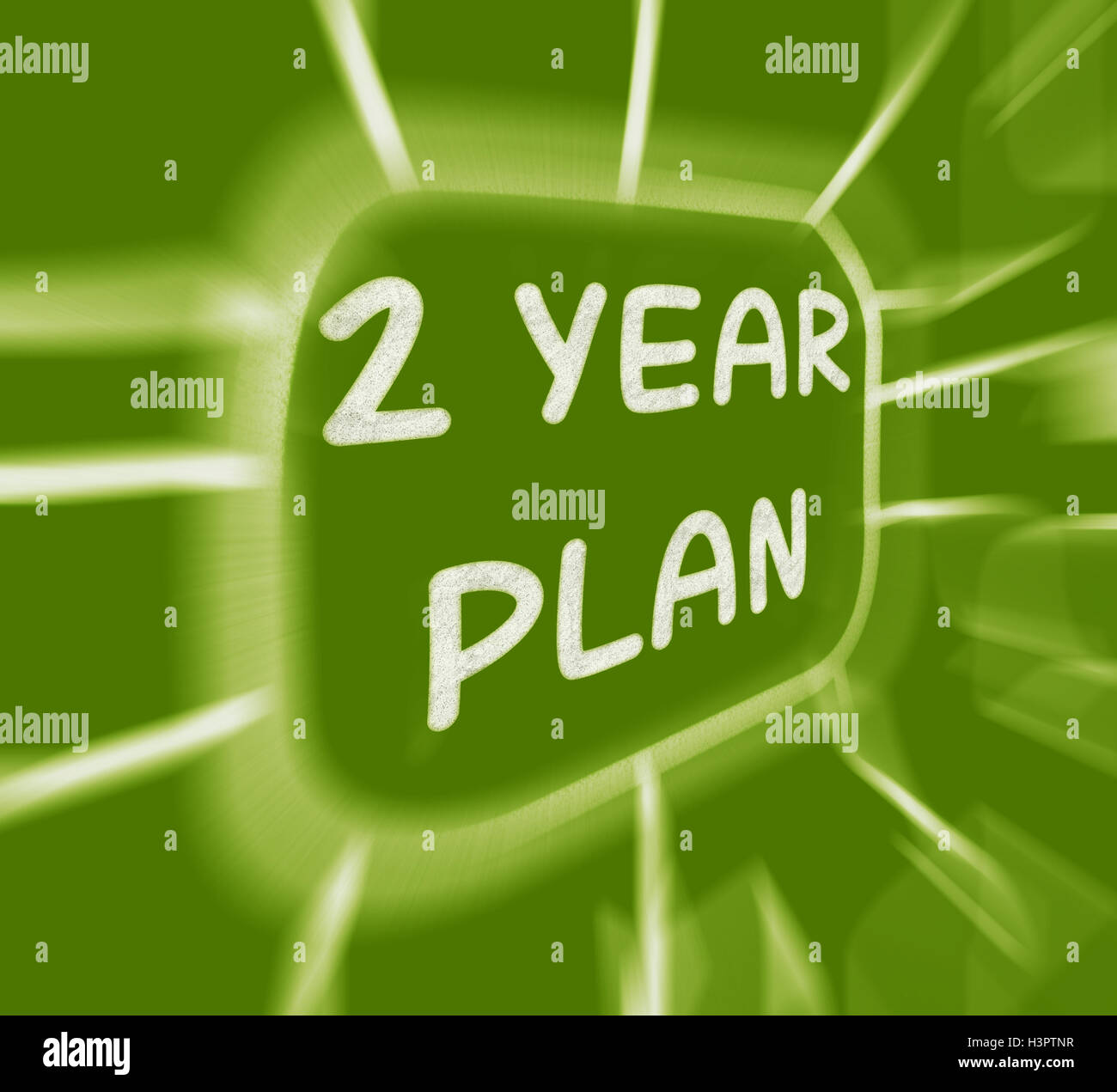 Two Year Plan Diagram Displays 2 Year Planning Stock Photo