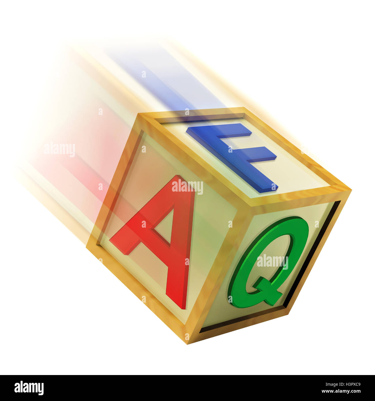 FAQ Wooden Block Means Questions Inquiries And Answers Stock Photo Alamy