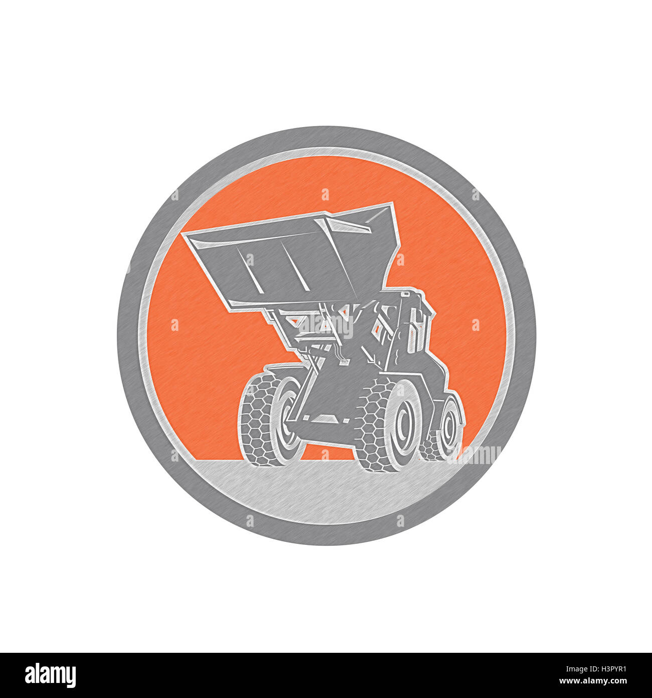 Metallic Front End Loader Digger Excavator Circle Retro Stock Photo Alamy