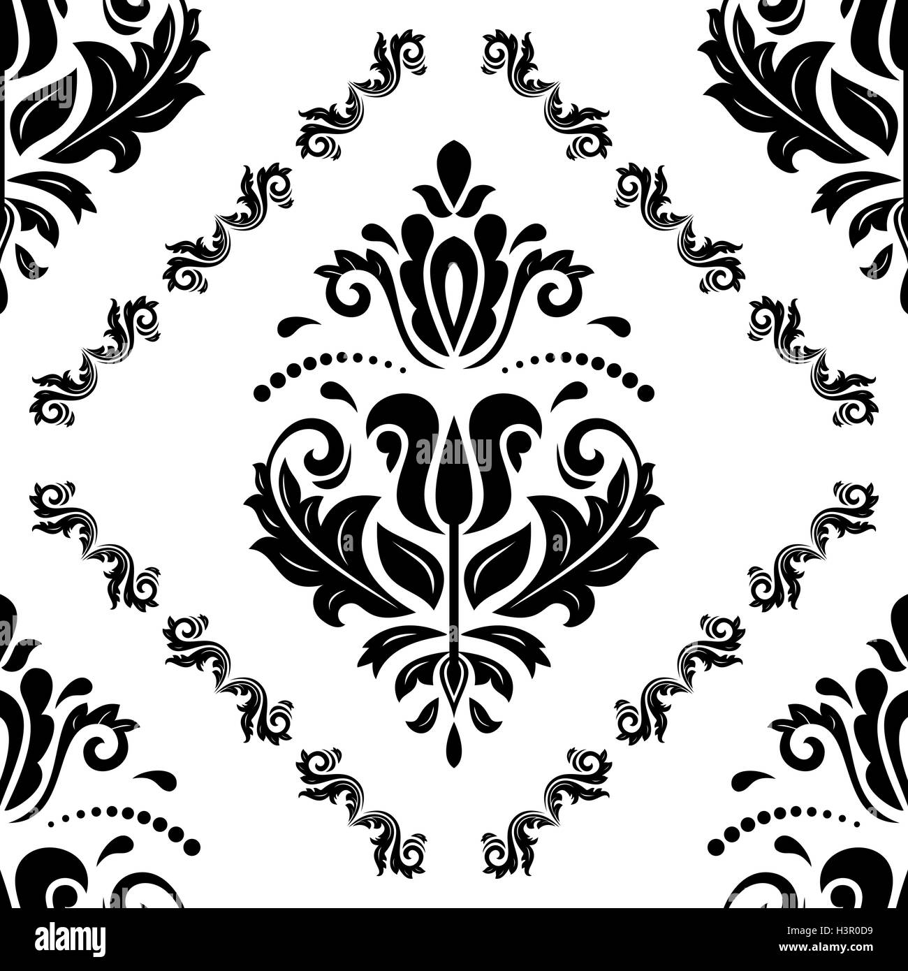 Seamless Damask Vector Background Stock Vector Image & Art - Alamy