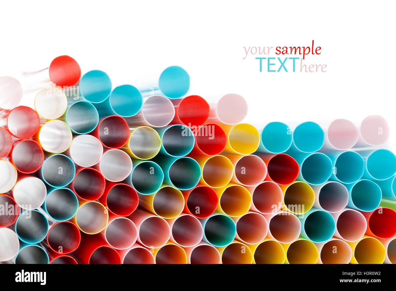 selection of colour drinking straws Stock Photo