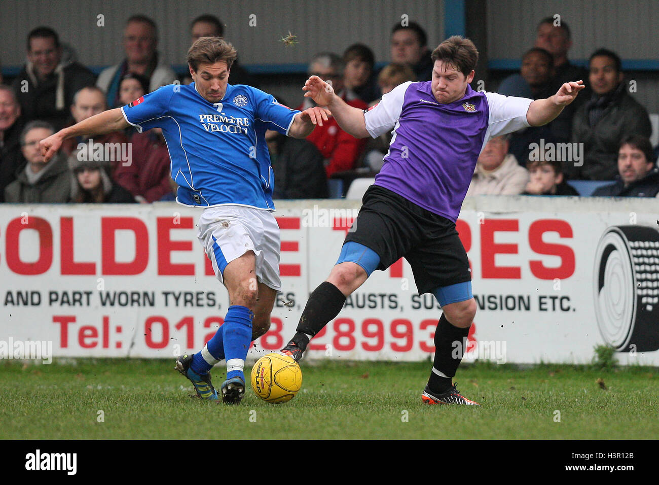 Sam Berry of Billericay and Tommy Black of Hornchurch Billericay Town