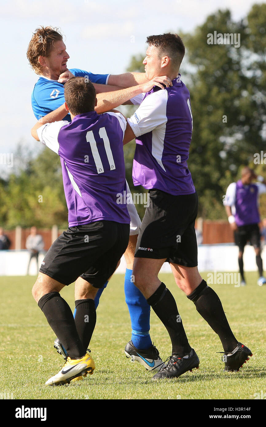 Tempers flare between Chris Wild of Billericay and Frankie Curley of