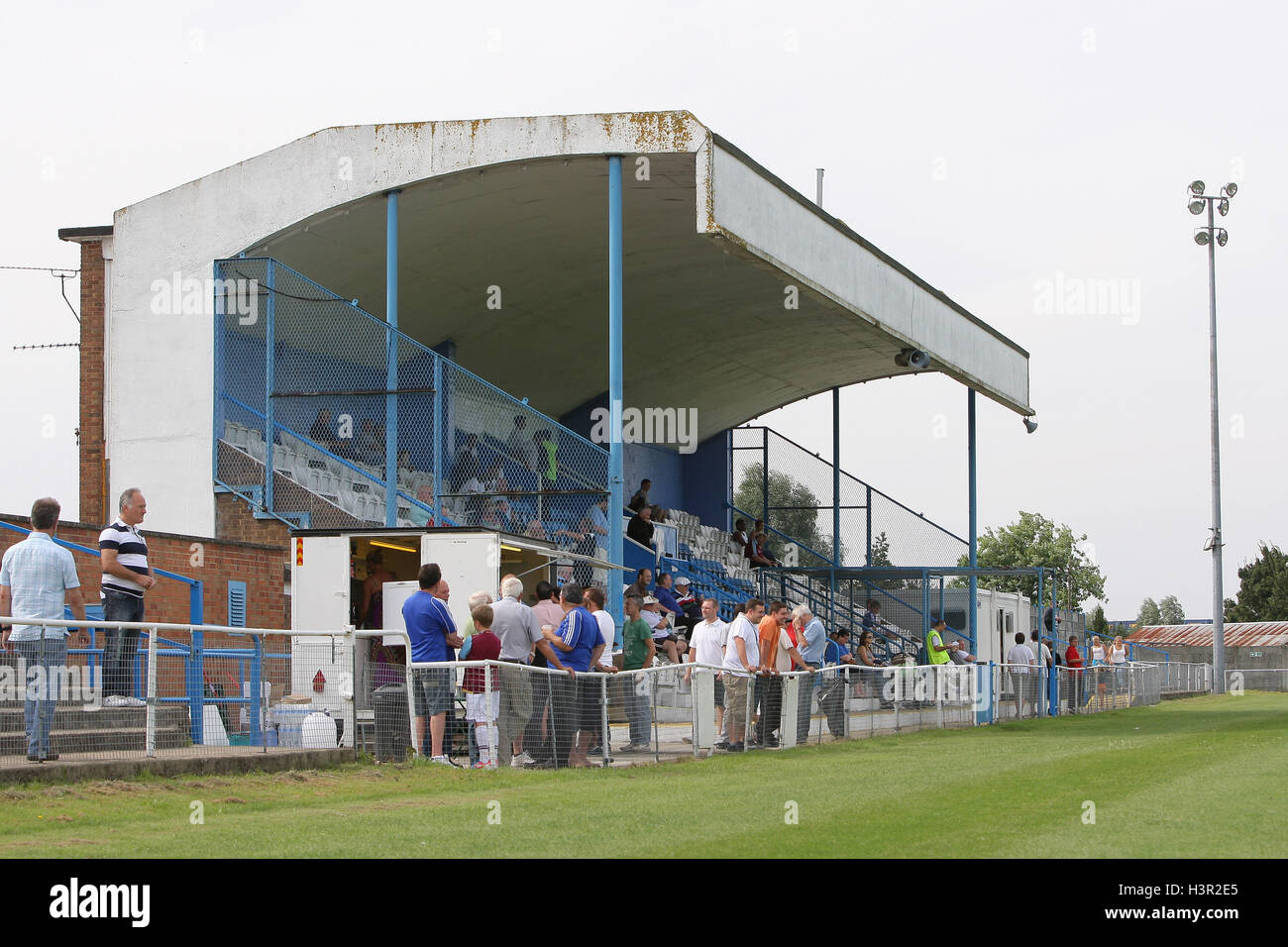 The main stand at Rush Green Stadium Grays Athletic vs AFC Hornchurch