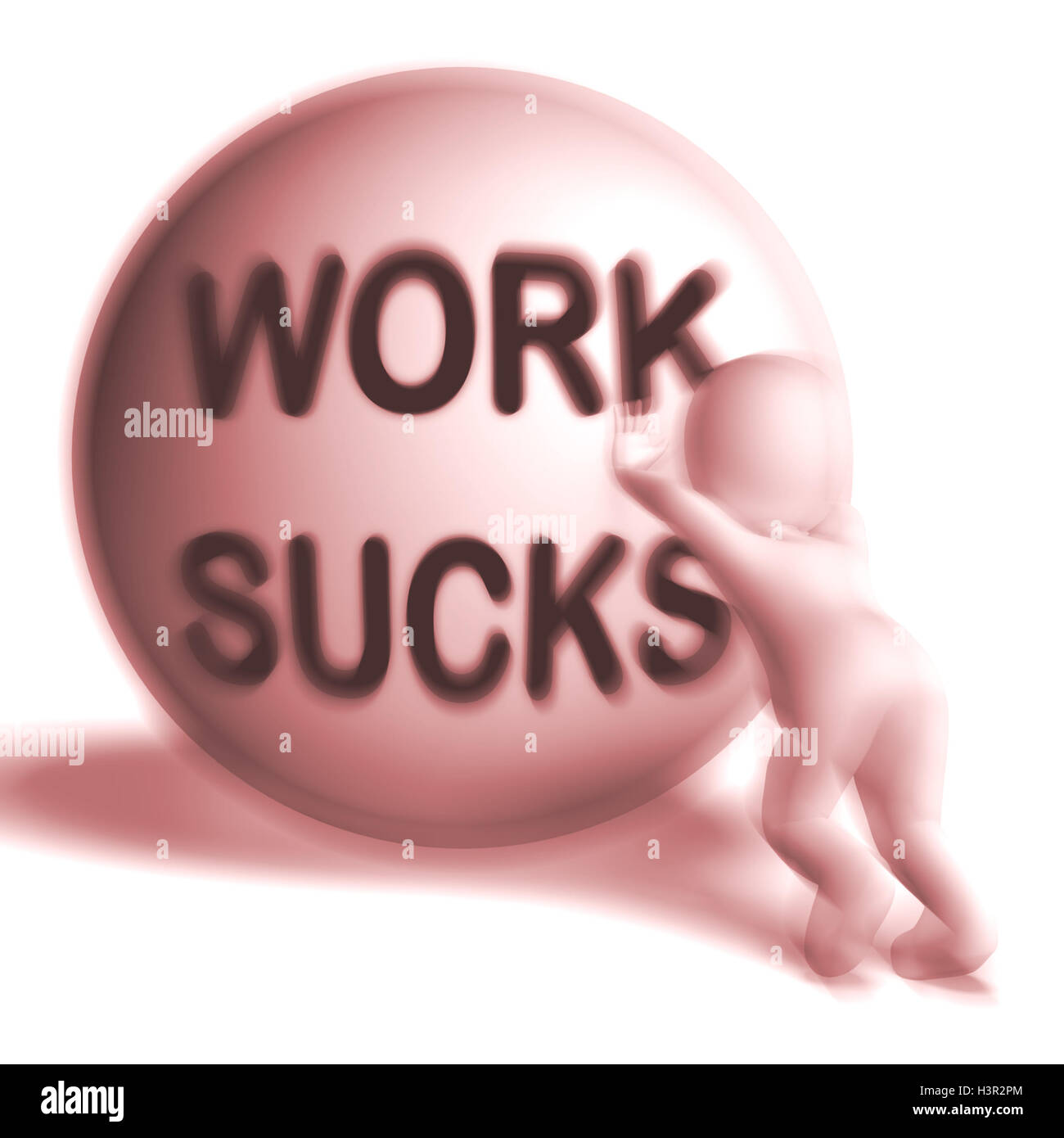 Work Sucks Uphill Sphere Shows Difficult Working Labour Stock Photo
