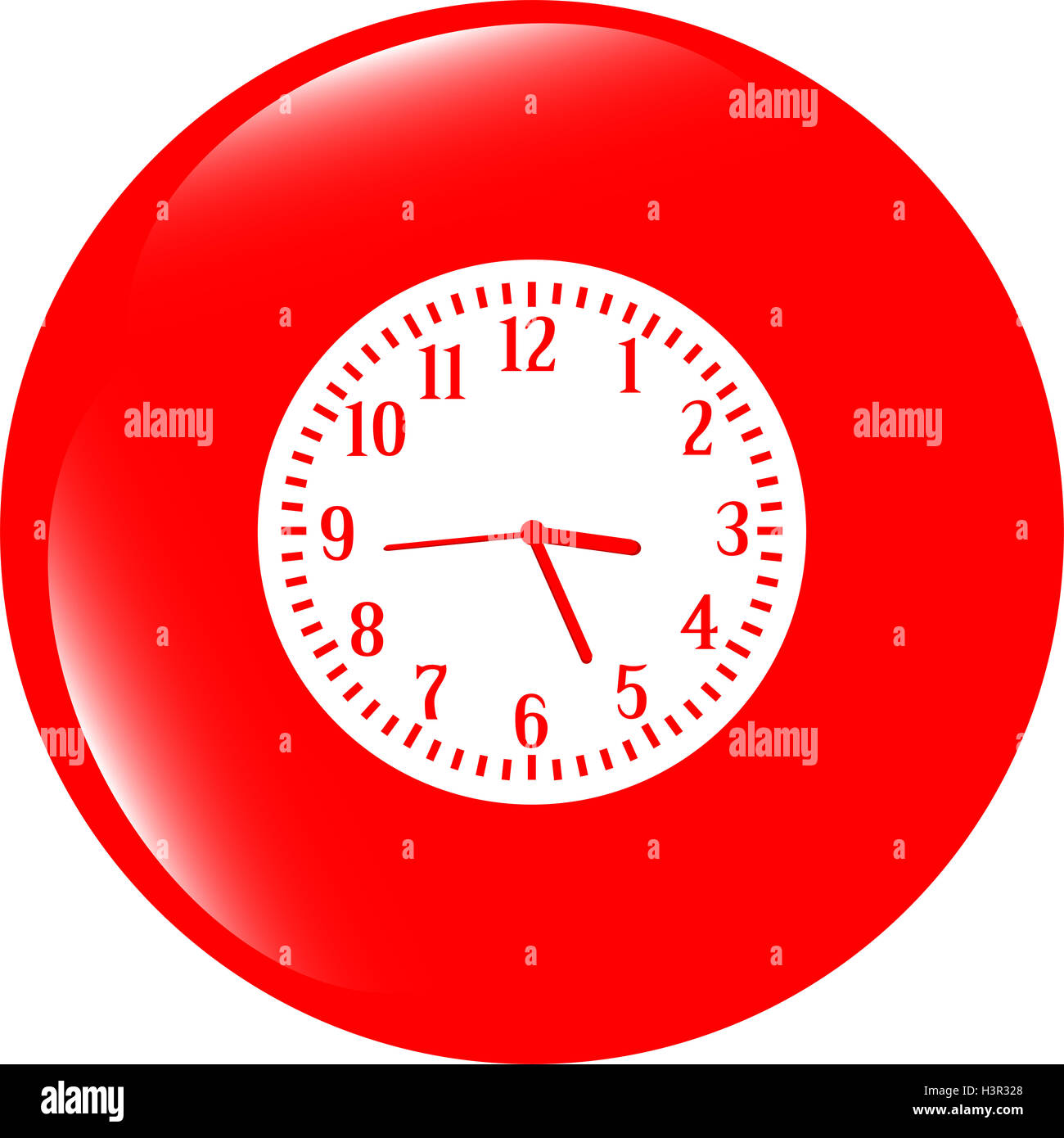 Clock icon button Stock Photo - Alamy