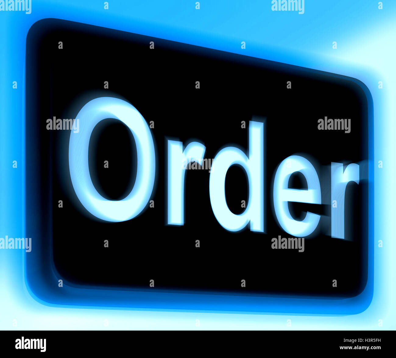 Order Sign Shows Buying Online In Web Stores Stock Photo