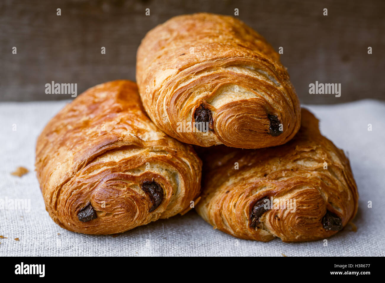 Three Pain Au Chocolat Stock Photo Alamy