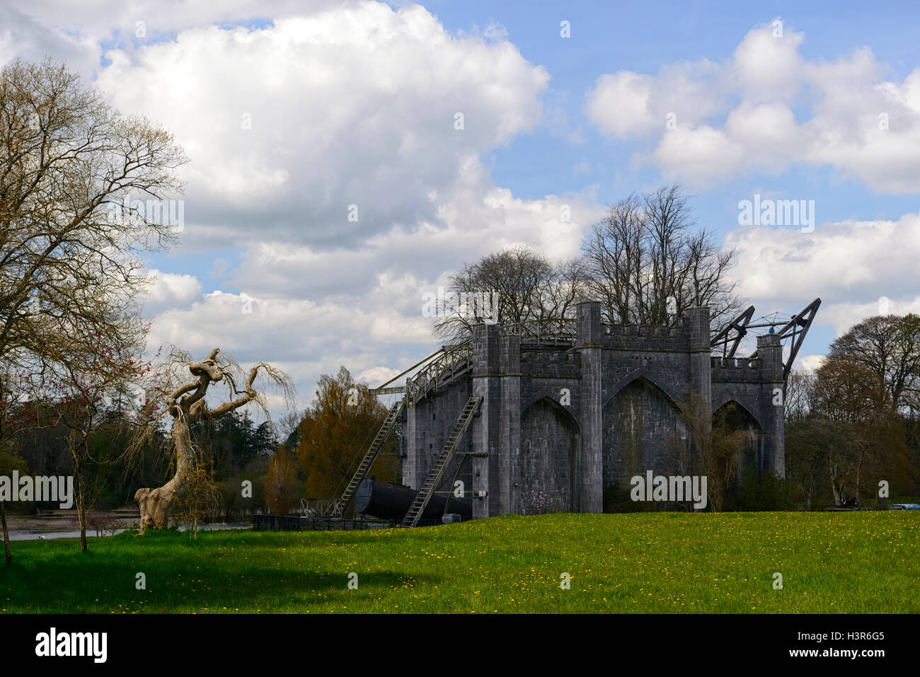 Leviathan of Parsonstown, great telescope, birr castle, observatory, demesne, Earl of Rosse, astronomy, astronomer, world famous, Offaly, RM Ireland, Stock Photo