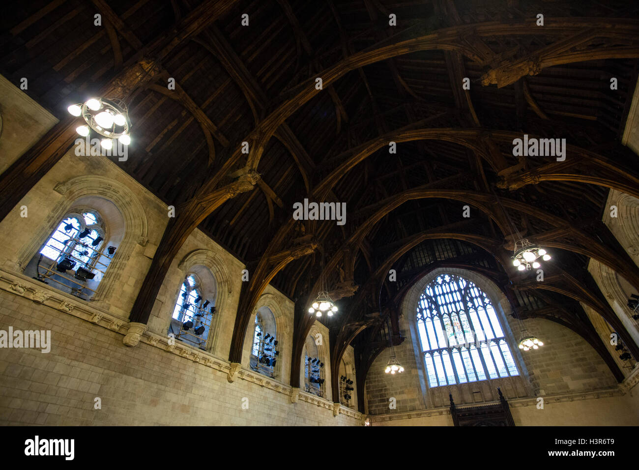 The Inside Of Wetminster Hall Showing The Large Vaulted