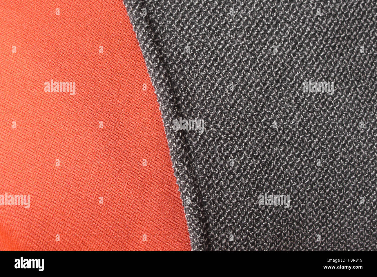 Kevlar insert on technical mountain jacket in microfleece Stock Photo