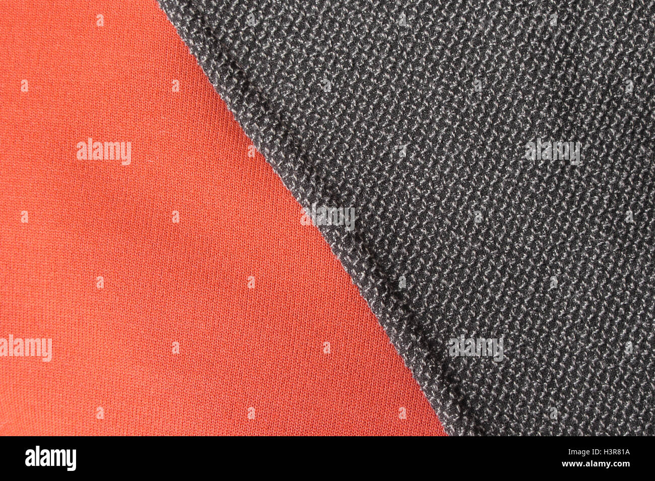 Kevlar insert on technical mountain jacket in microfleece Stock Photo