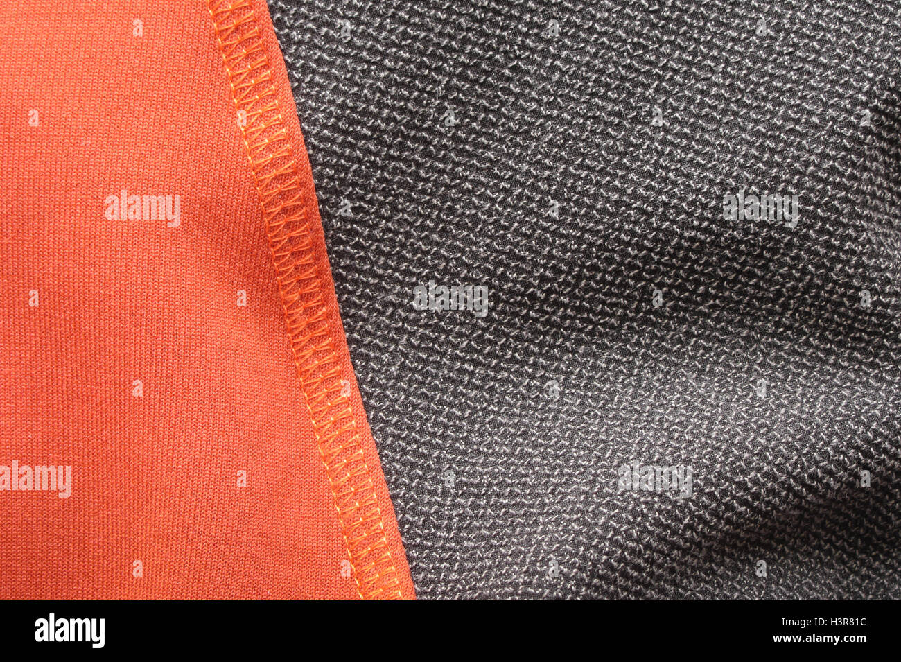 Kevlar insert on technical mountain jacket in microfleece Stock Photo