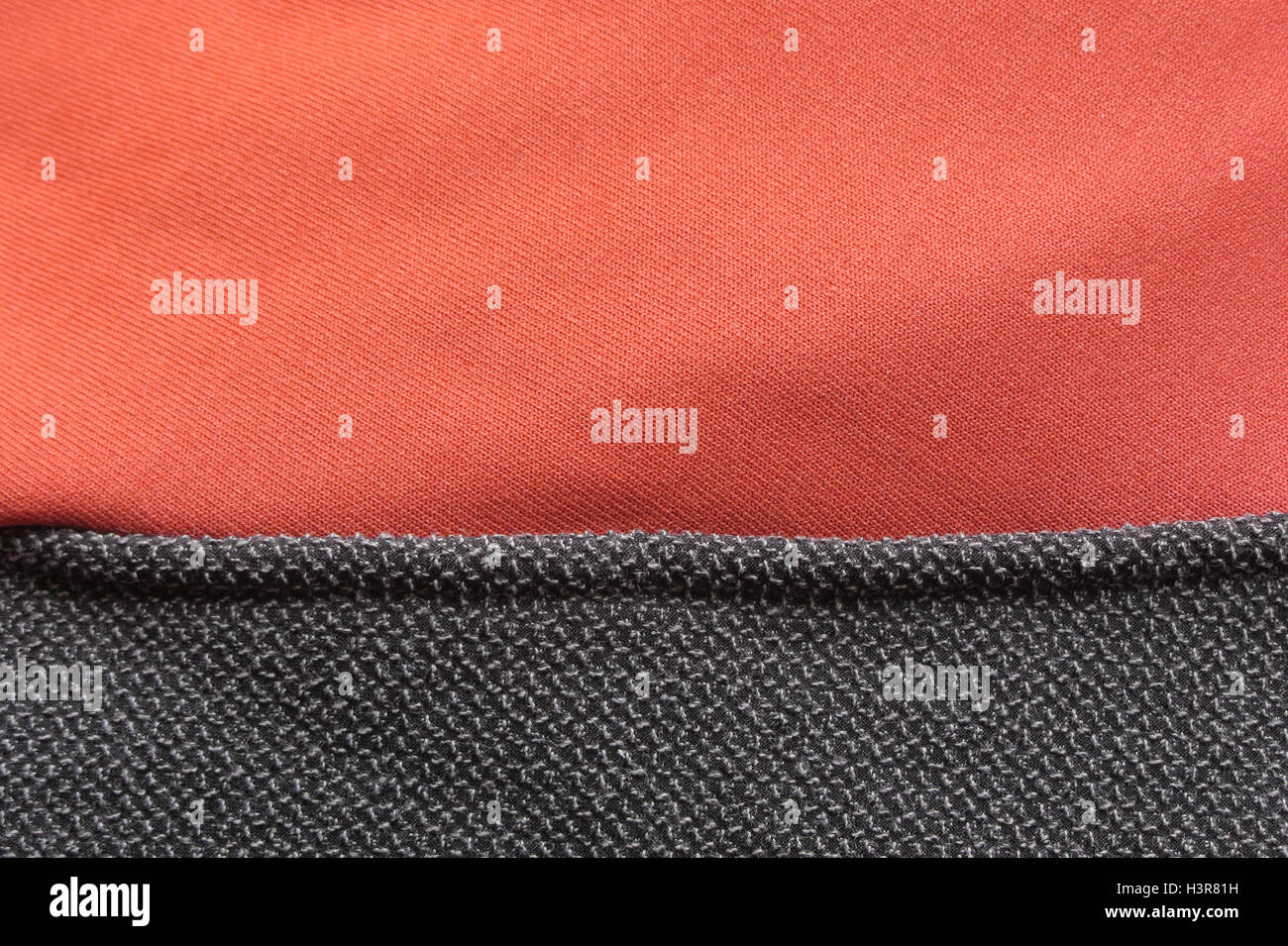 Kevlar insert on technical mountain jacket in microfleece Stock Photo