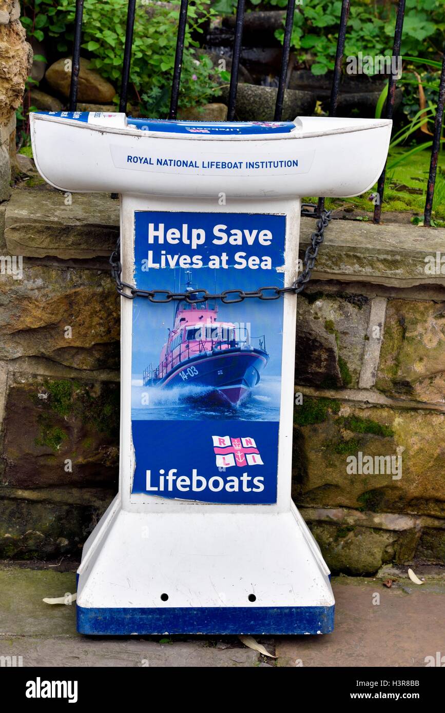 RNLI collection box Stock Photo - Alamy