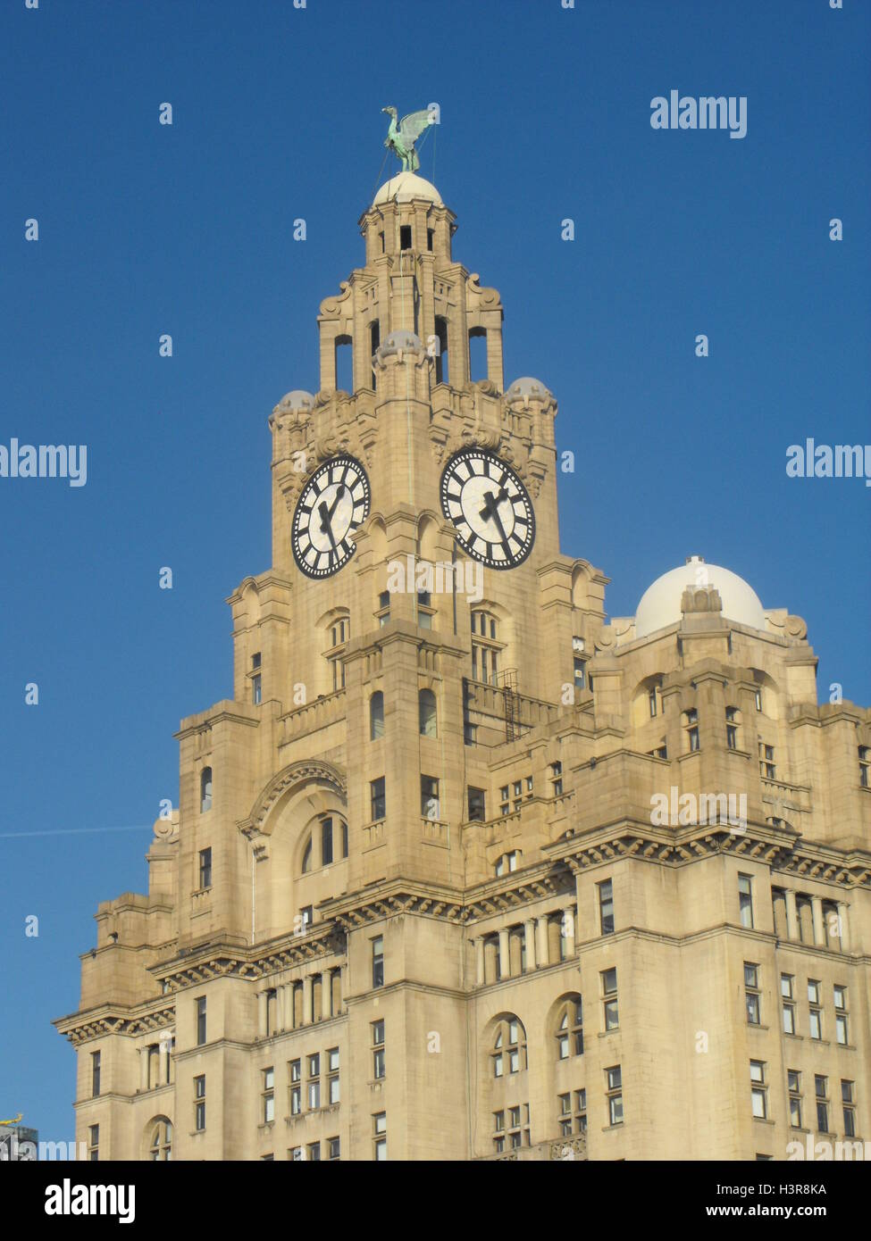 The iconic Royal Liver Building in Liverpool. The building is owned (as of 2017) by Farhad Moshiri and Corestate Capital. Stock Photo