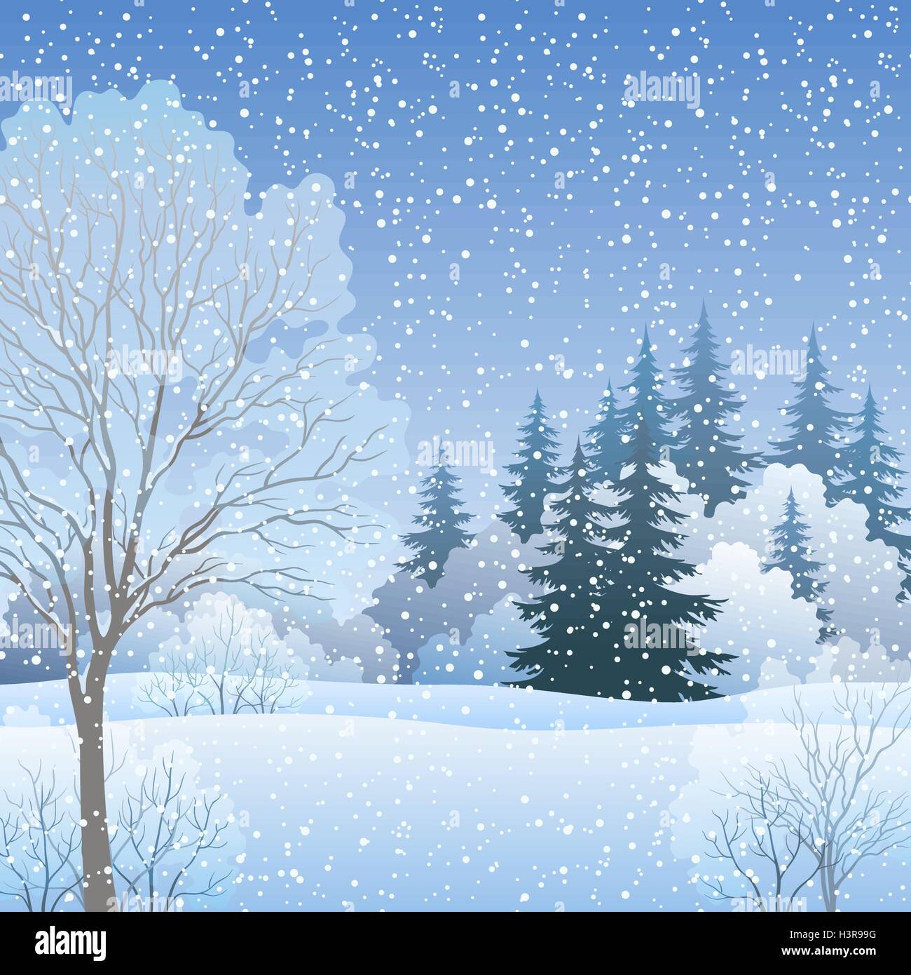 Winter Christmas Landscape Stock Vector Image & Art - Alamy