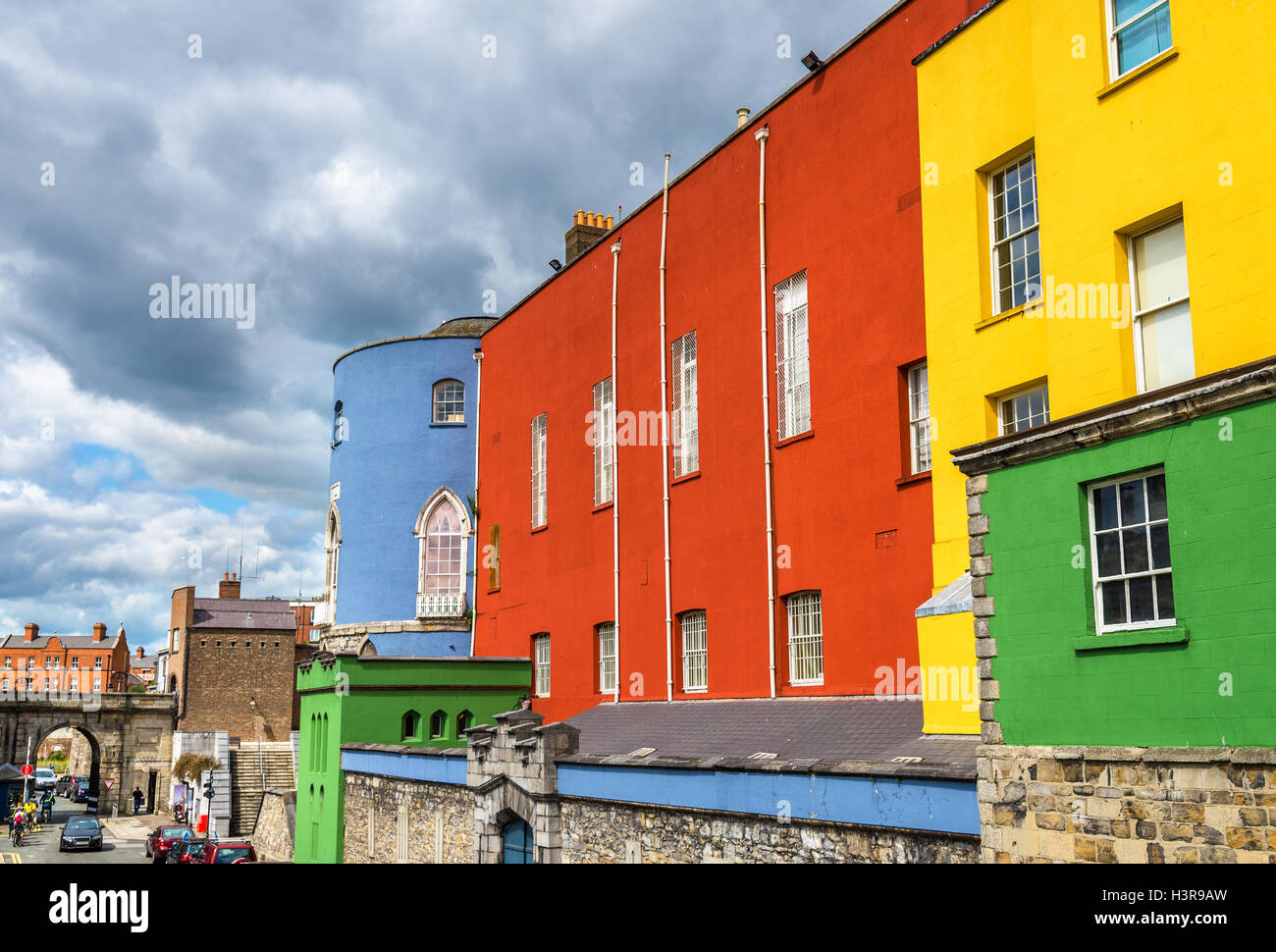 Colourful walls of Dublin Castle Ireland Stock Photo Alamy