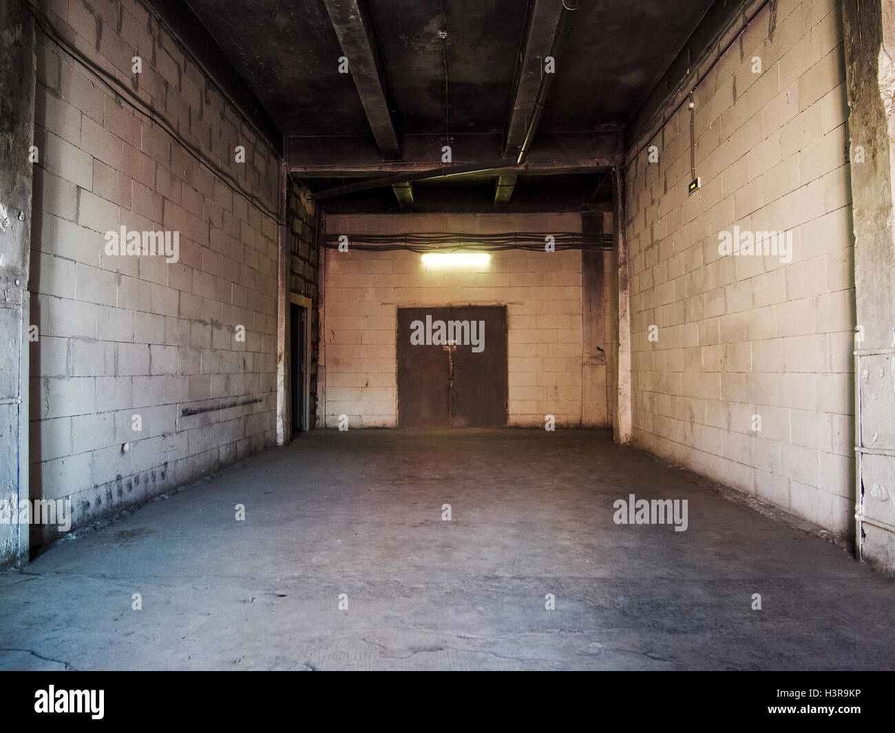 Empty Cement Parking Garage Interior The Dark Corridor