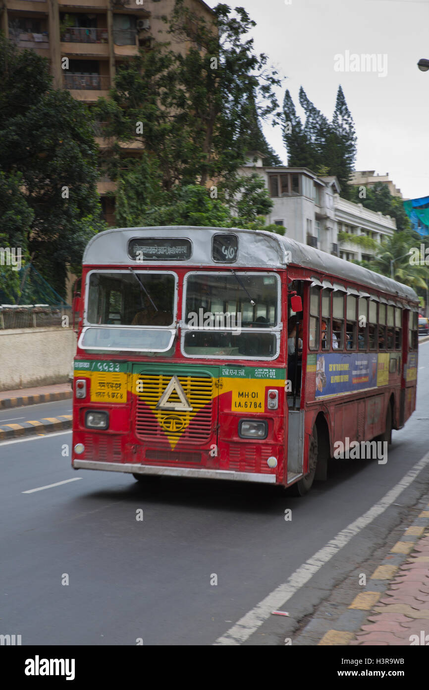 Bus Transport, Mumbai, India. Stock Photo