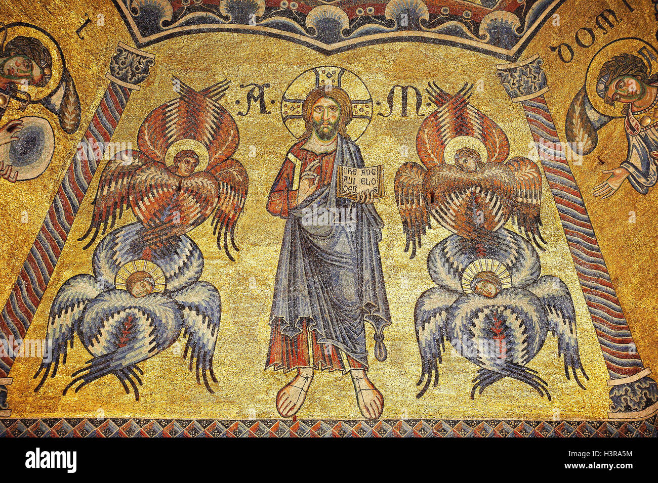 The Medieval mosaics of The Baptistry of Florence showing Jesus Christ