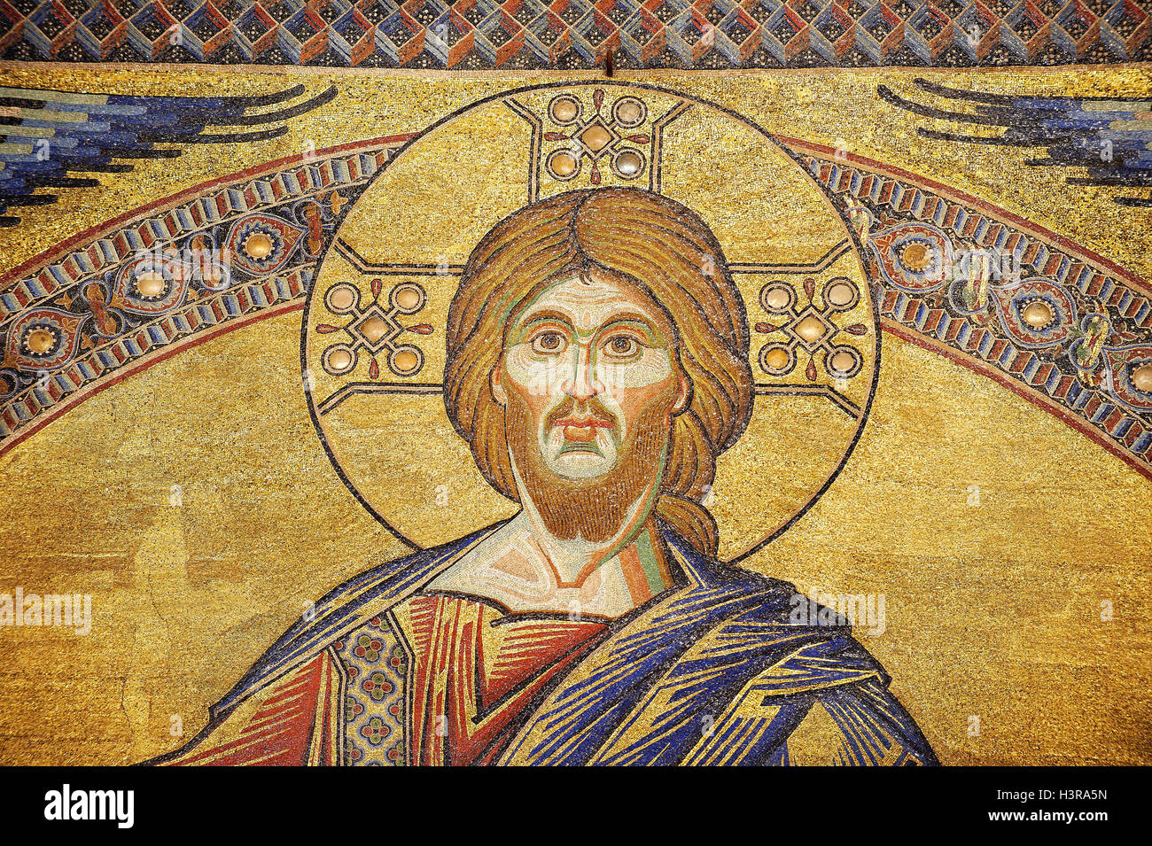 The Medieval mosaics of The Baptistry of Florence showing Jesus Christ