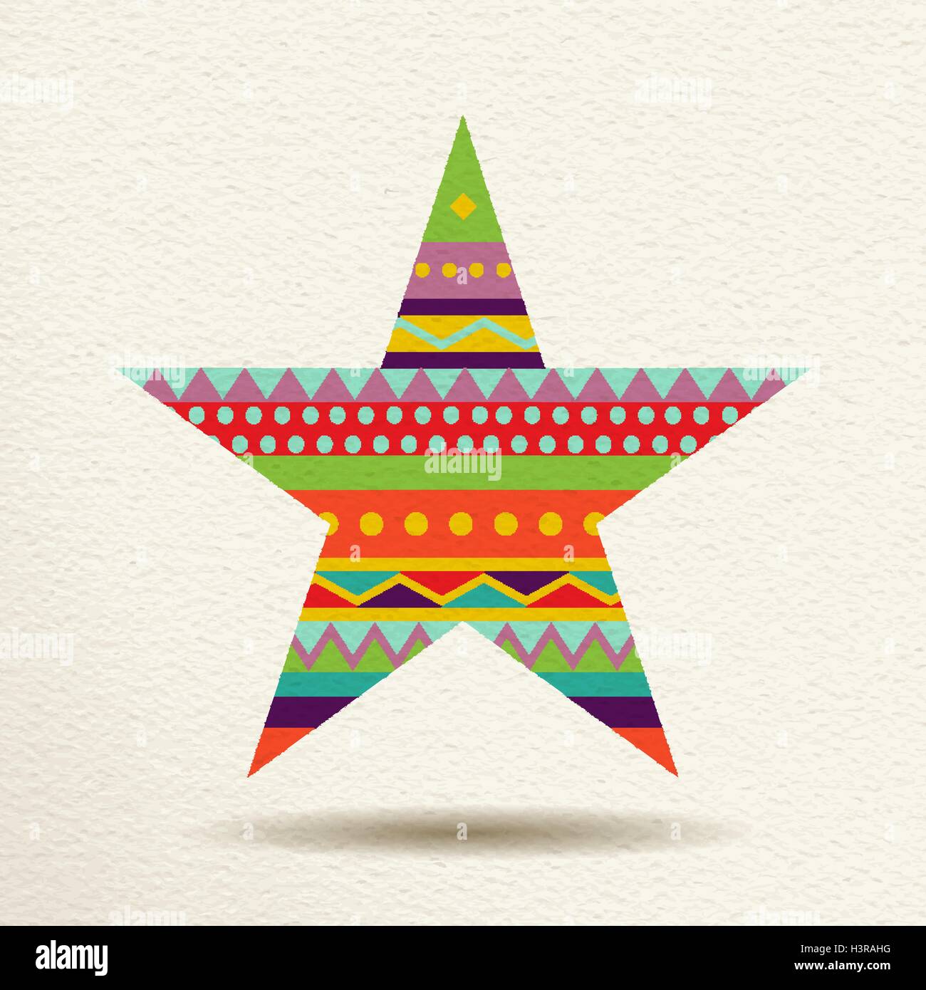 Star decoration in fun happy colors with abstract geometric shapes, concept design. EPS10 vector. Stock Vector