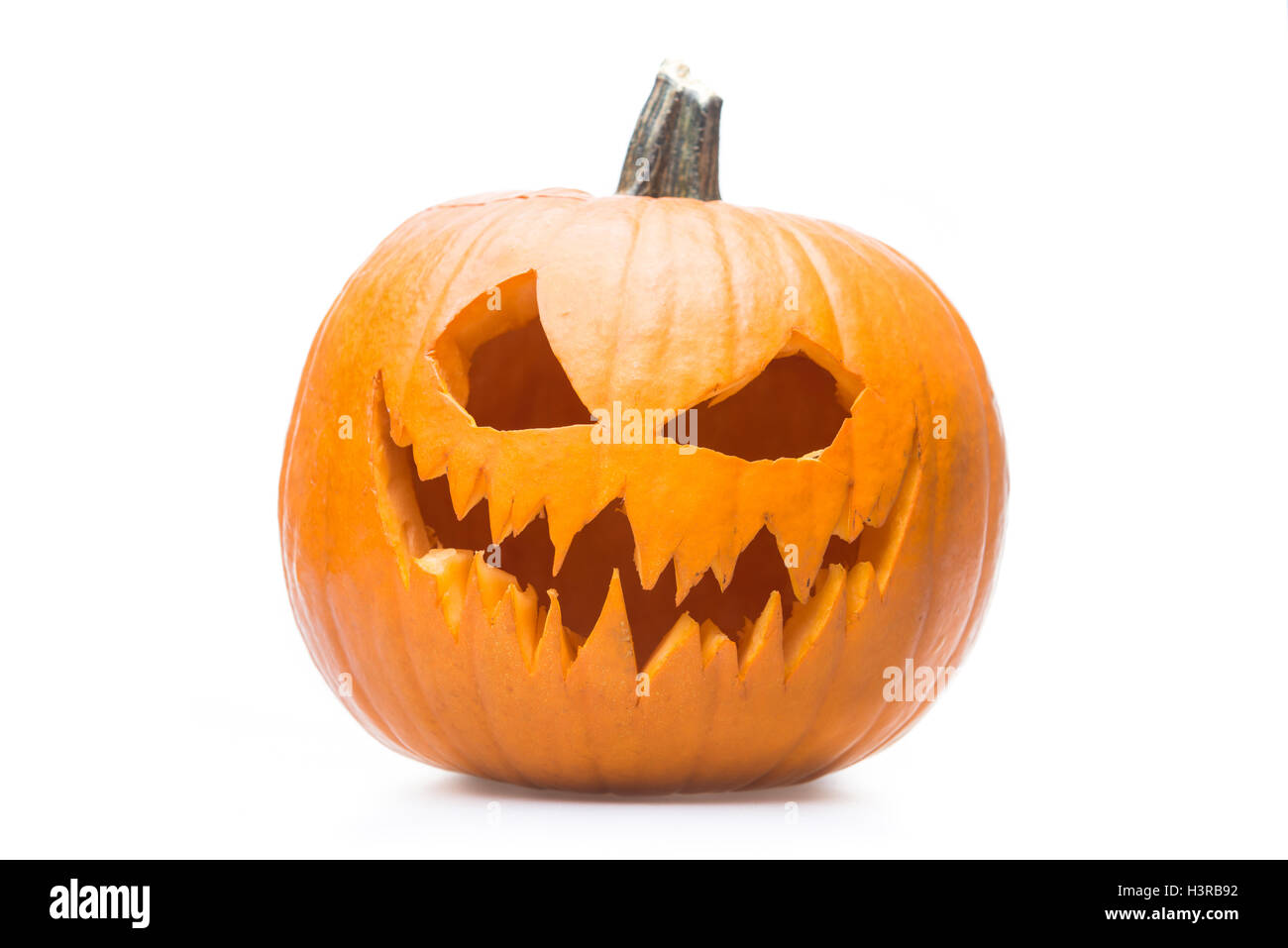 Halloween pumpkin's grin on white isolated background Stock Photo