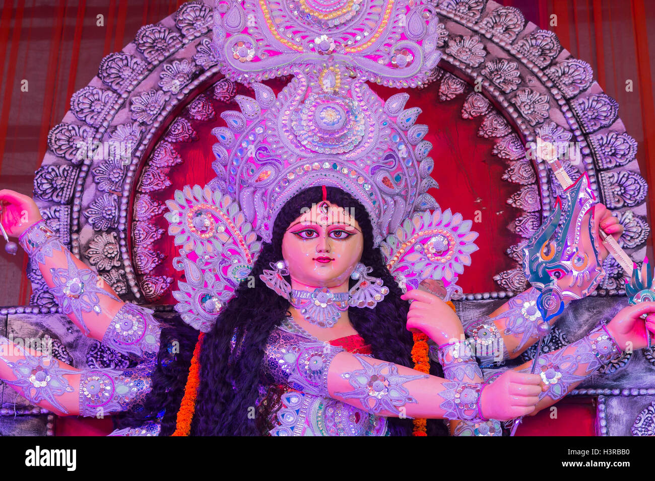 Goddess Durga Look in a Location Stock Photo