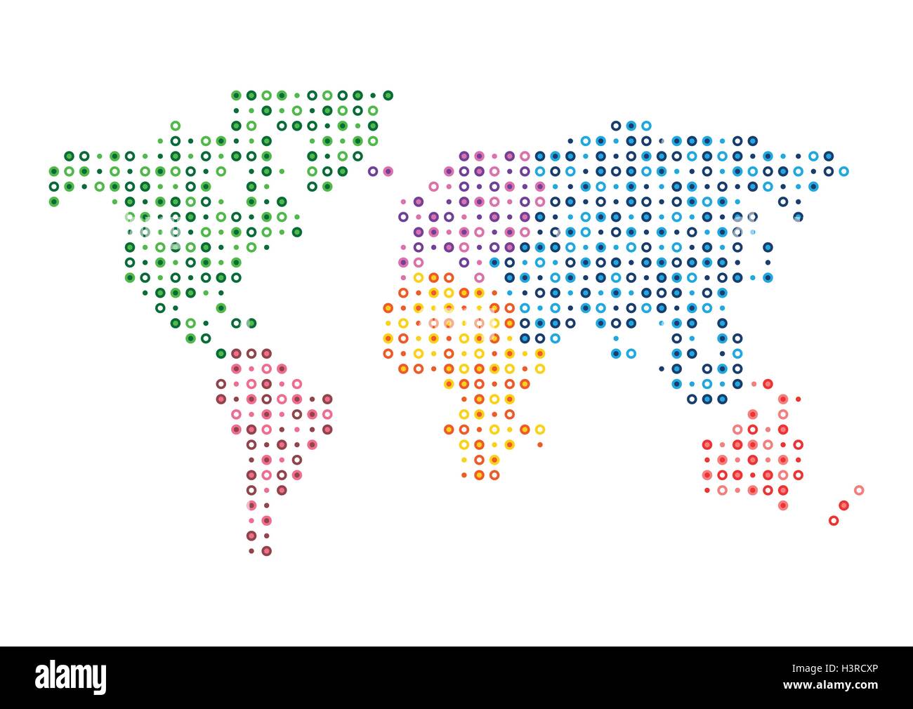 World map abstract colorful mosaic dotted isolated vector illustration ...