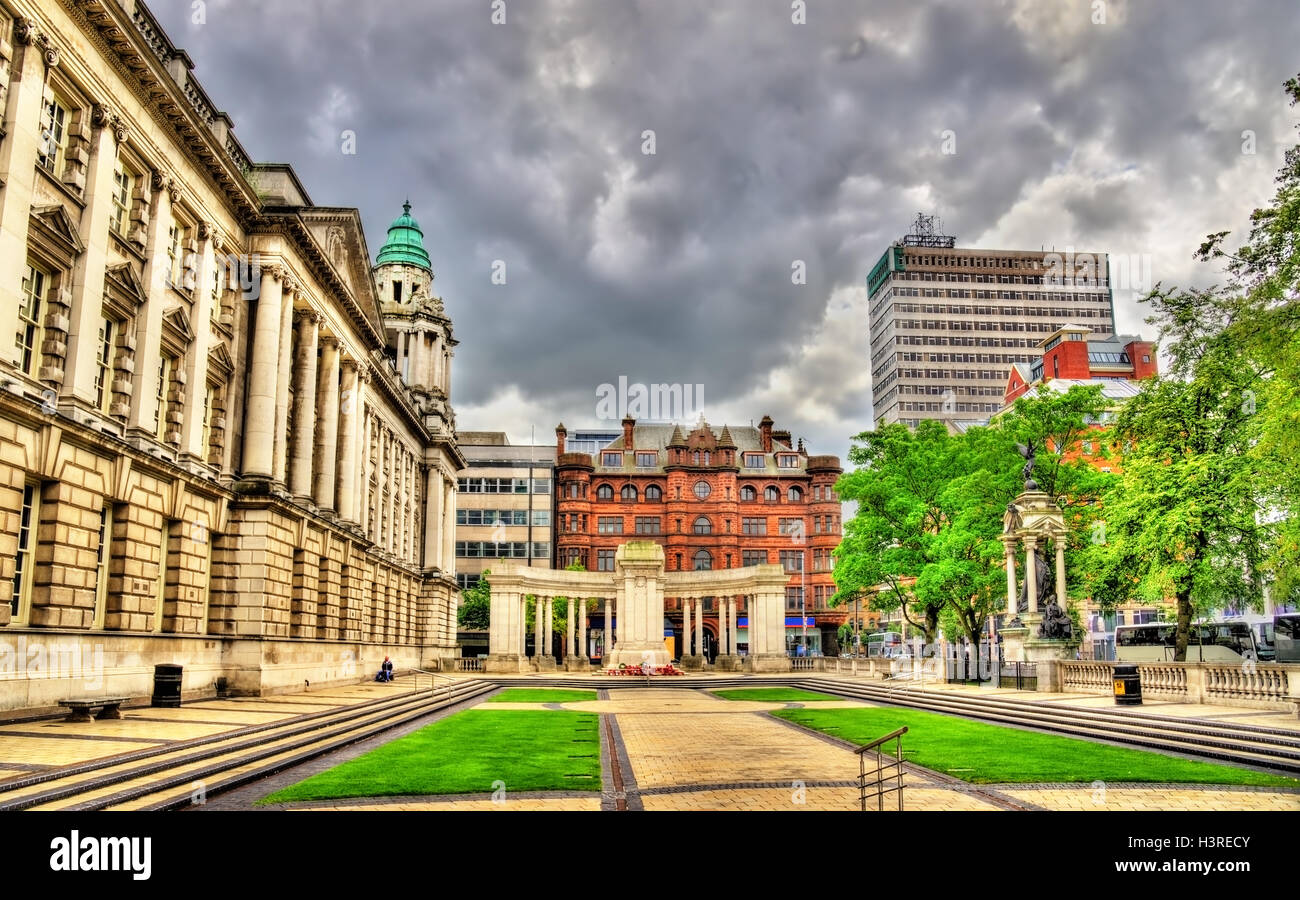 View of Belfast City Hall - Northern Ireland Stock Photo