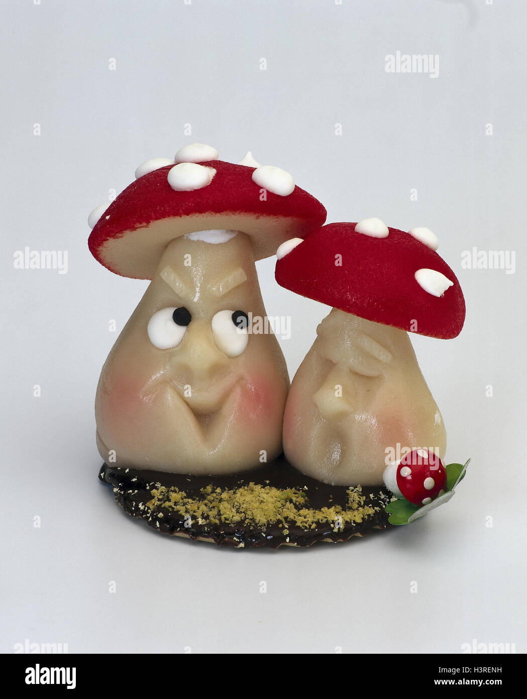 New Year's Eves, New Year, luck icon, toadstools, two, marzipan marzipan figures, luck, icon, superstition, luck bringer, turn the year, product photography, Still life, cut out Stock Photo