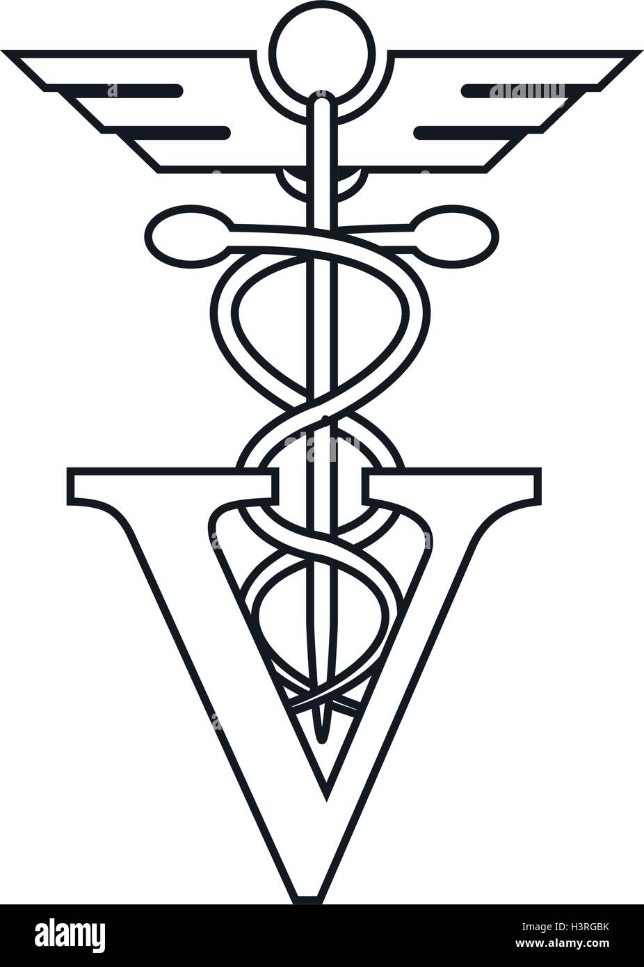 Isolated caduceus and vet design Stock Vector Image & Art - Alamy
