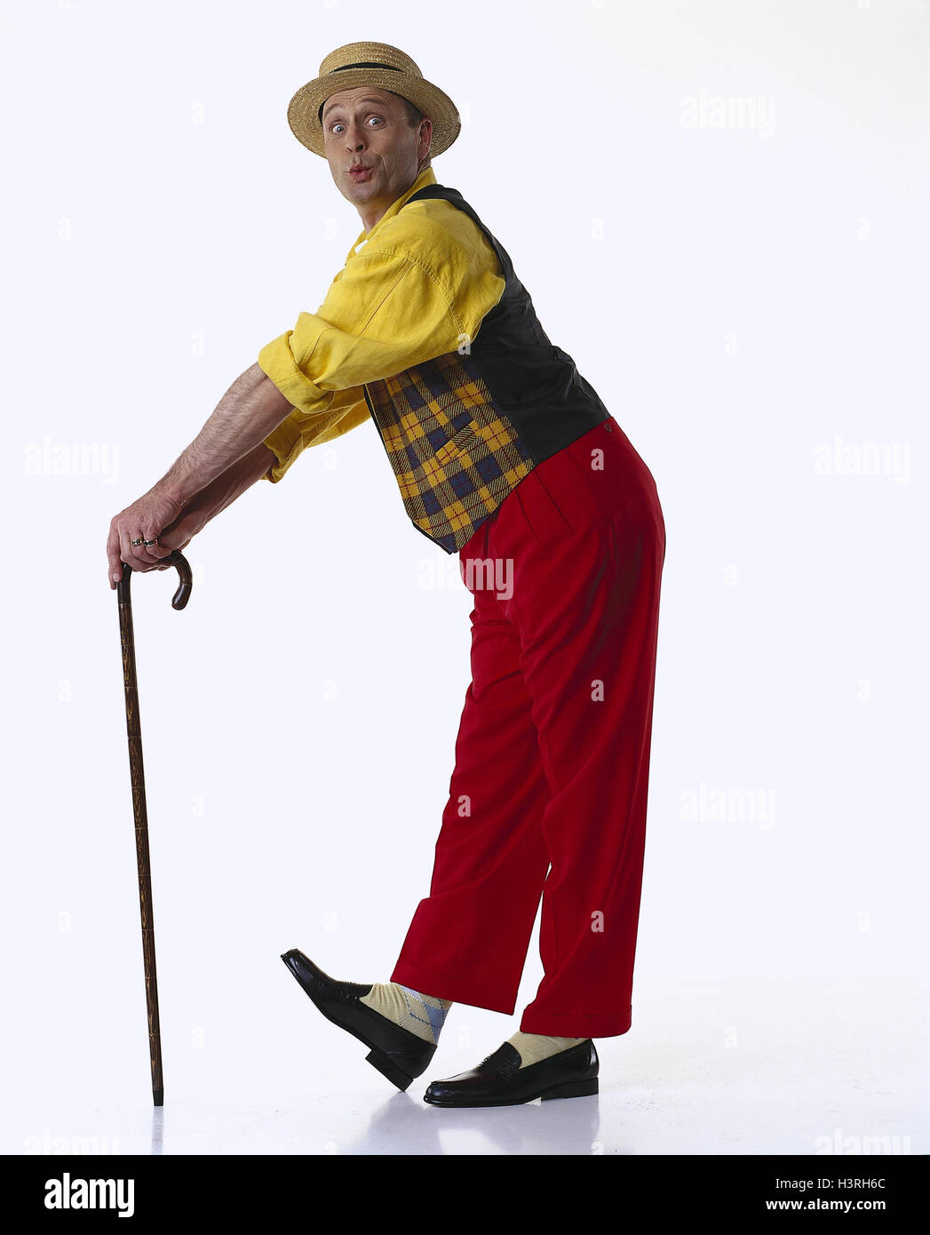 Man with walking stick hi-res stock photography and images - Alamy