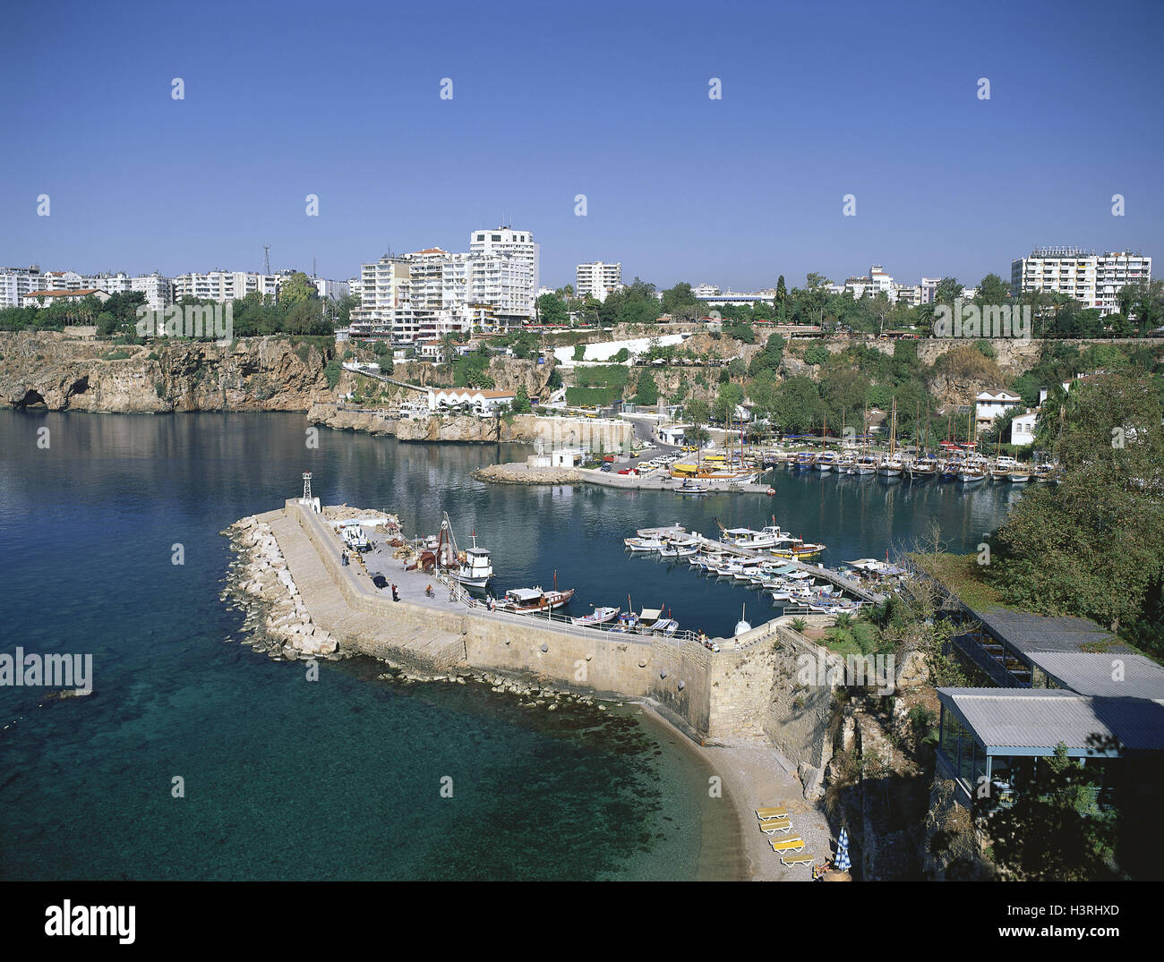 Turkey, Antalya, town view, yacht harbour in the Vgr. Stock Photo