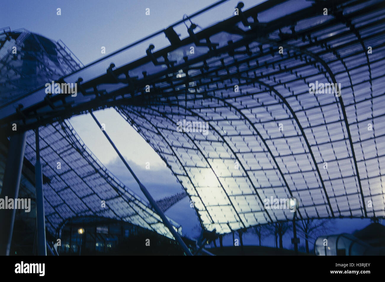 Germany, Bavaria, Munich, Olympic stadium, glass roof, back light, blur, detail Europe, Upper