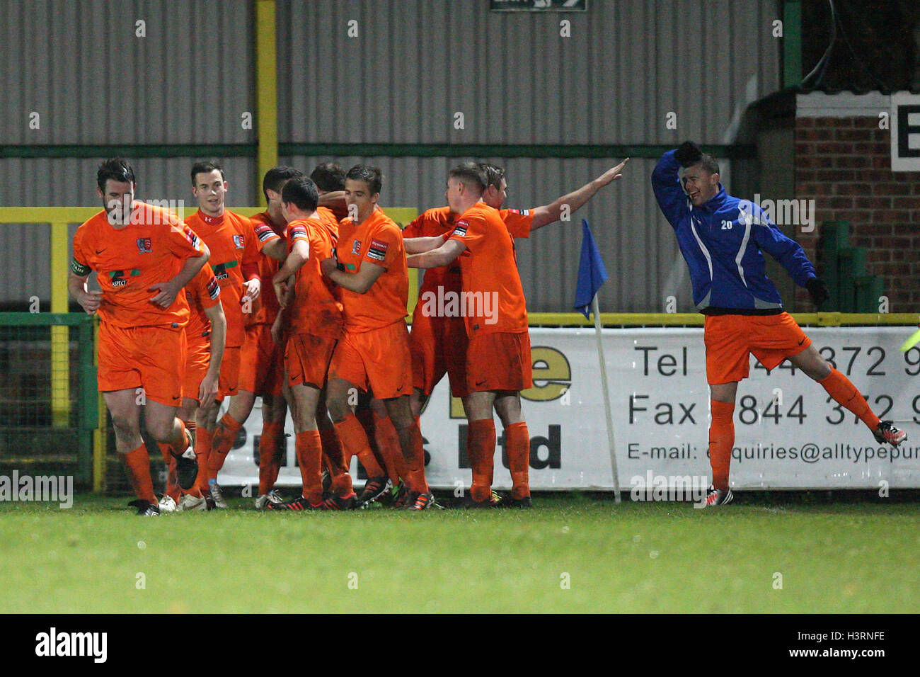 Maldon & Tiptree celebrate their second goal Romford vs Maldon