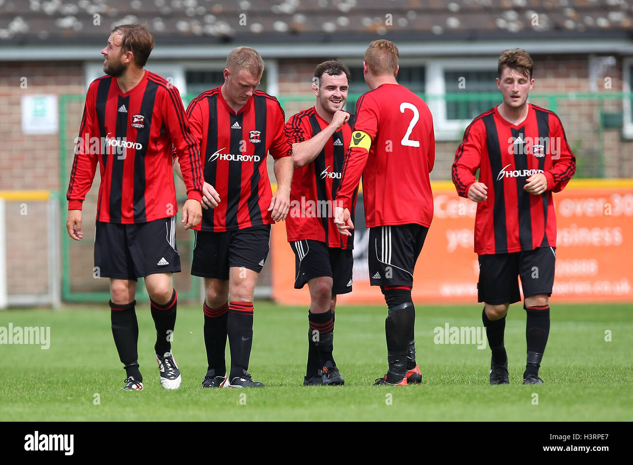 Saffron Walden players celebrate their first goal Romford vs Saffron Walden Town PreSeason