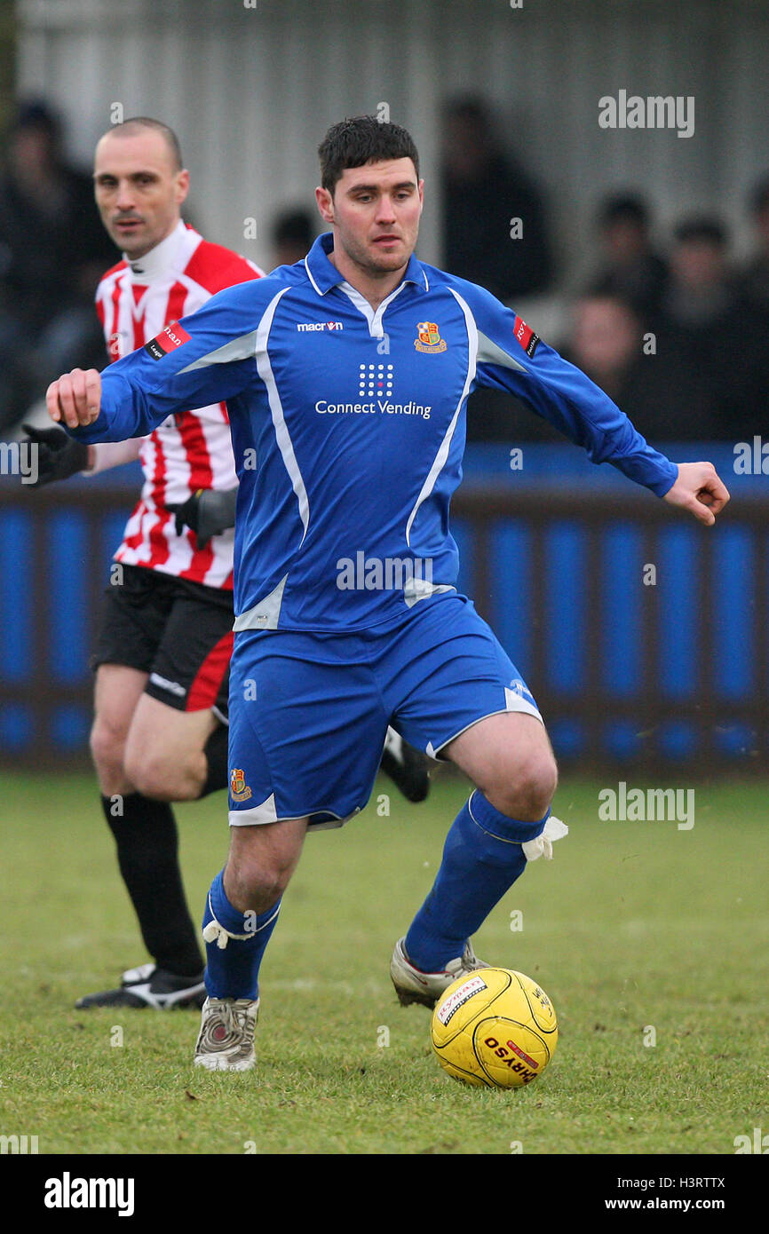 Chris O'Leary of Wealdstone - Wealdstone vs AFC Hornchurch - Ryman League Premier Division Football at St George's Stadium, Grosvenor Vale, Ruislip - 01/01/11 Stock Photo