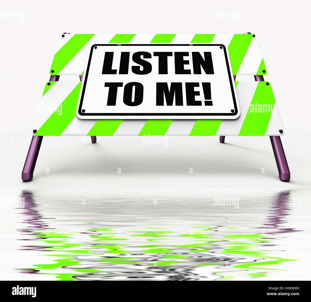 Listen to ME Sign Displays Hearing Listening and Heeding Stock Photo