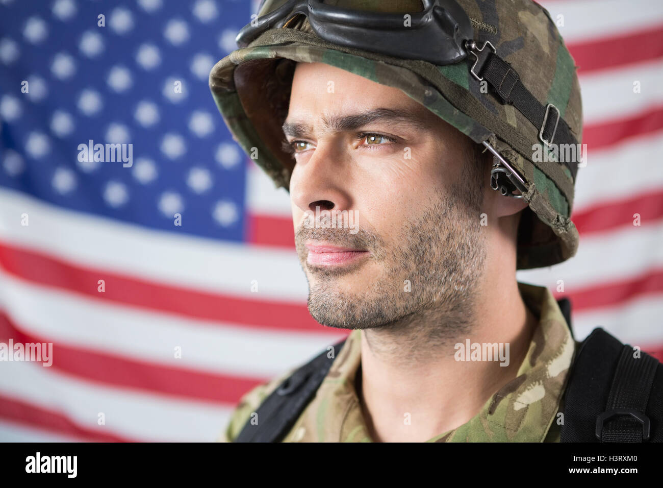 Close-up of confident soldier Stock Photo - Alamy