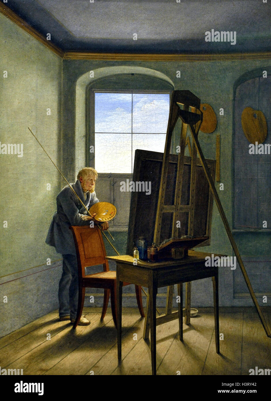 Casper David Friedrlich in his Studio - Atelier 1812 by Georg Friedrich Kersting 1785-1847 German Germany Stock Photo