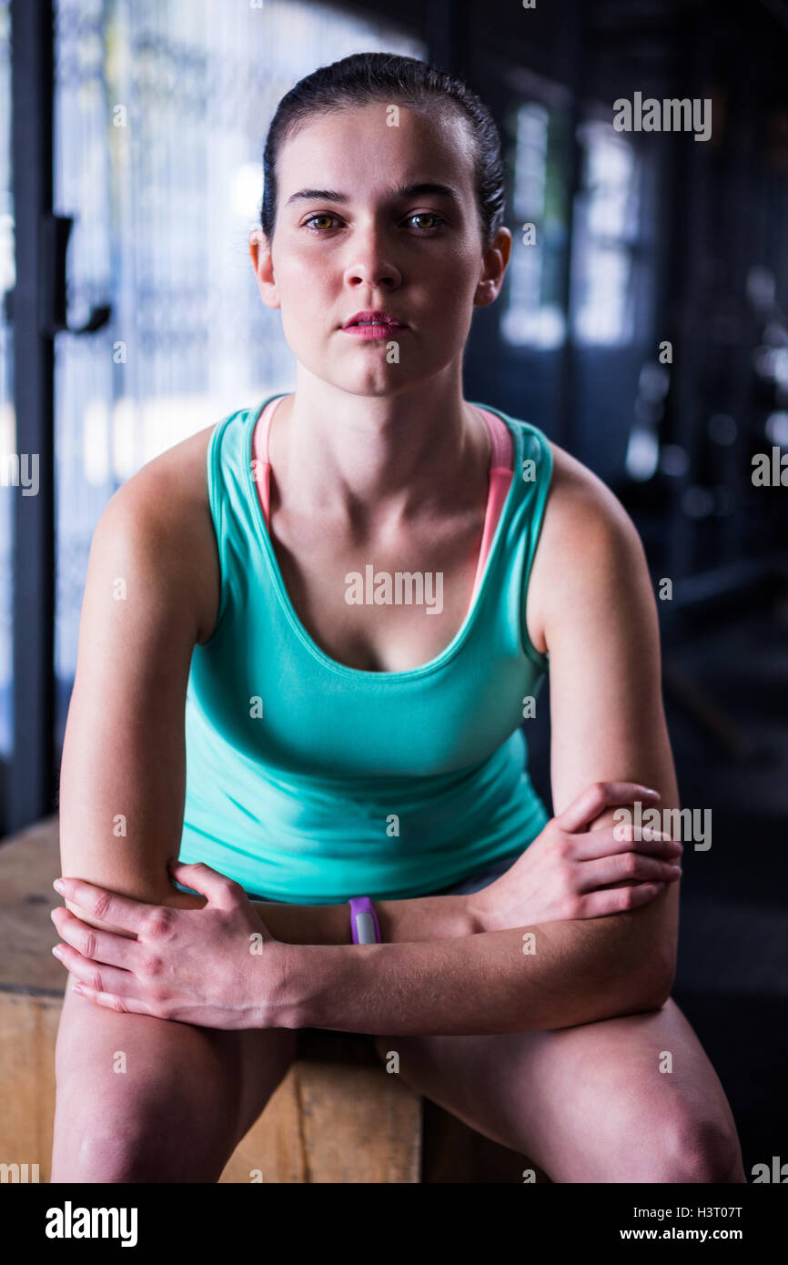Portrait of confident young athlete Stock Photo Alamy